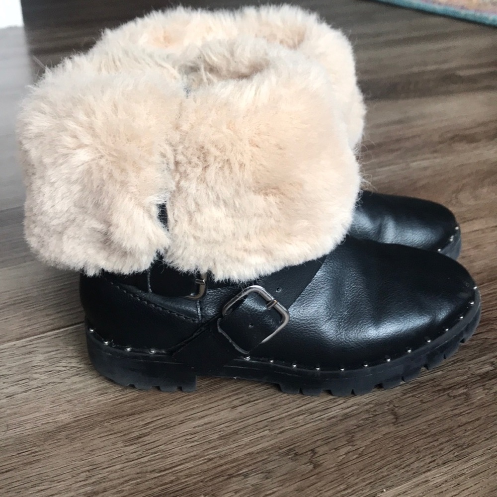 Girls Zara leather moto boots